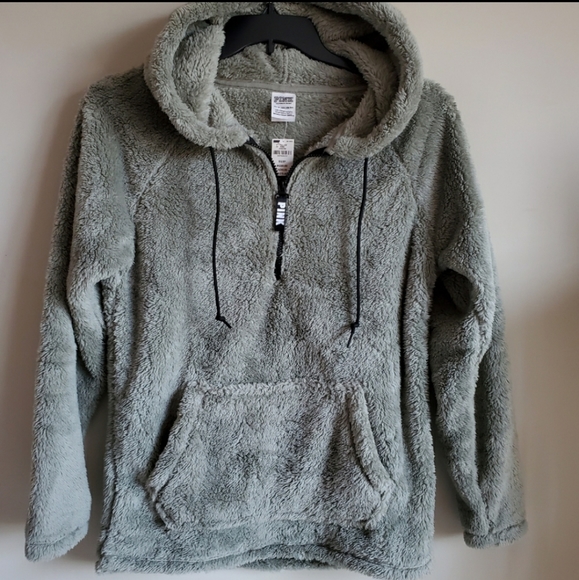 PINK Victoria's Secret Tops - PINK VICTORIA'S SECRET SHERPA HOODIE SIZE
